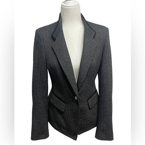 White House Black Market Jackets & Blazers - White House Black Market Tweed Women's Blazer - Black and Gray Size 4